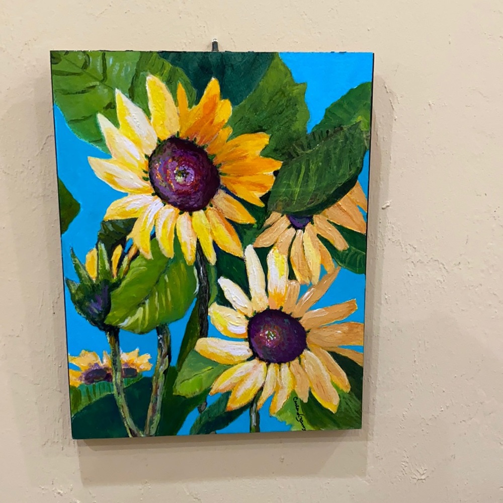 Original painting Sunflowers acrylic.